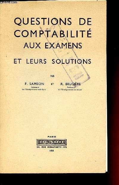 Questions de comptabilit aux examens et leurs solutions