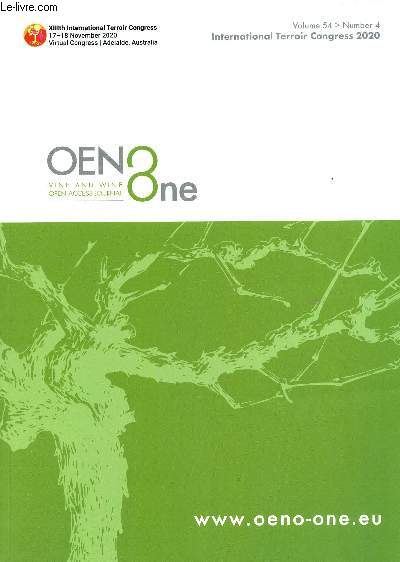 Oeno One: vine and wine open access journal - Volume 54 n4: international terroir congress 2020- A vine physiology-based terroir study in the AOC-Lavaux region in Switzerland - Making sense of a sense of place: precision viticulture approaches