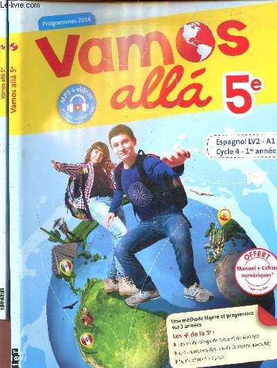 Vamos alla 5e: Manuel lve + cahier d'activits - Espagnol LV2 - A1 cycle 4 - 1re anne - programmes 2016