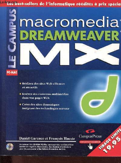 Macromedia Dreamweaver MX - CD-Rom inclus - Collection Le campus.