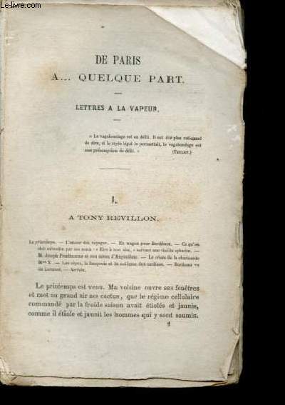 De Paris  ... quelque part.