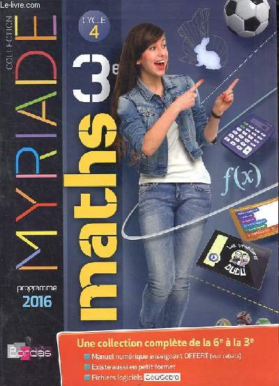 Maths 3e cycle 4 - Collection Myriade - Spcimen enseignant.