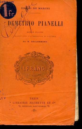 Demetrio Pianelli - Collection Bibliothque des meilleurs romans trangers.