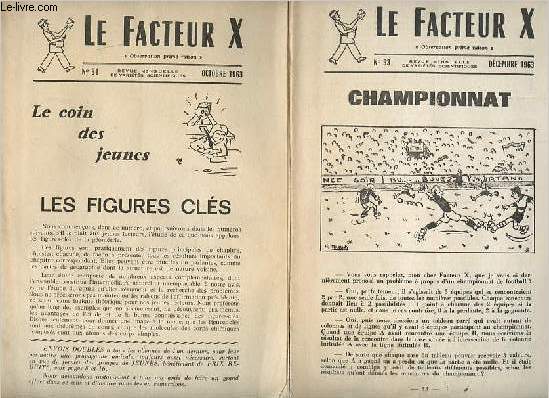 Lot de 2 numros 1963 Le facteur X : n91 + n93 : Les figures cls - Championnat (2 volumes).
