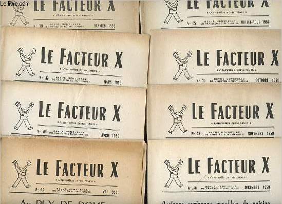 Lot de 8 numros 1958 Le facteur X n40 + 42 + 43 + 44 + 45 + 46 + 47 + 48 (8 volumes).