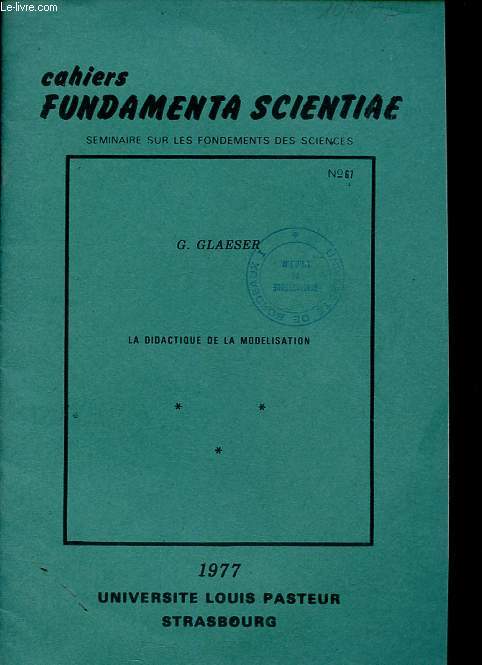 Cahiers Fundamenta Scientiae n67: La didactique de la modlisation.