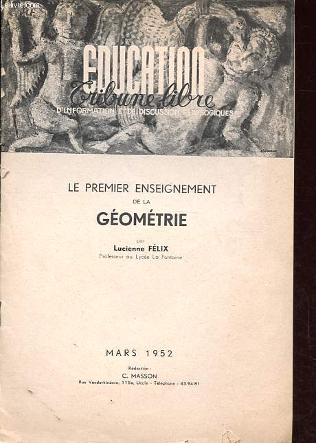 Le premier enseignement de la gomtrie.