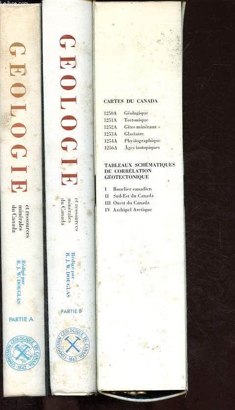 Gologie et ressources minrales du Canada, Parties A + B + C (3 volumes).