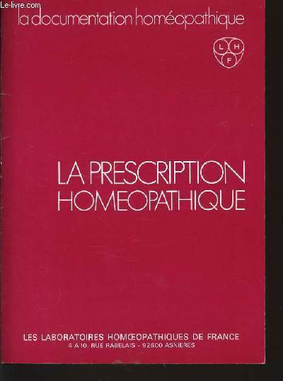 LA PRESCRIPTION HOMEOPATIQUE