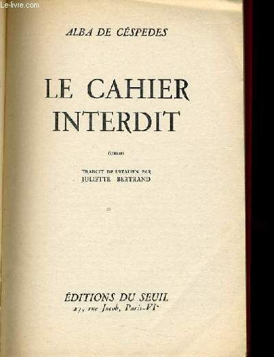 LE CAHIER INTERDIT