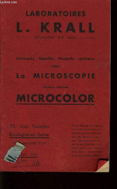 COLORANT REACTIFS PRODUIT SPECIAUX POUR MICROSCOPIE marque dpos par MIcrolor