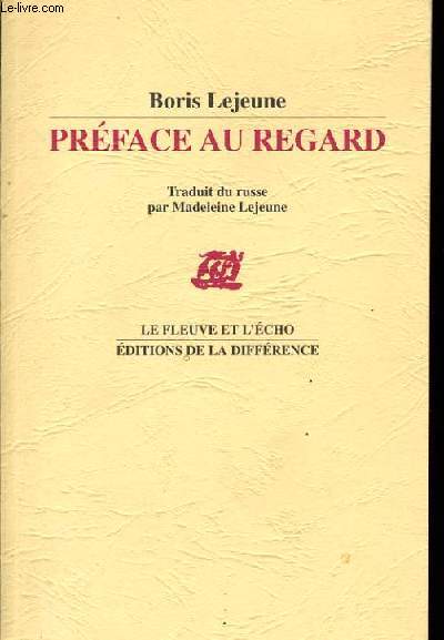 PREFACE AU REGARD pomes