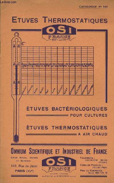 ETUVES THERMOSTATIQUE CATALOGUE n383