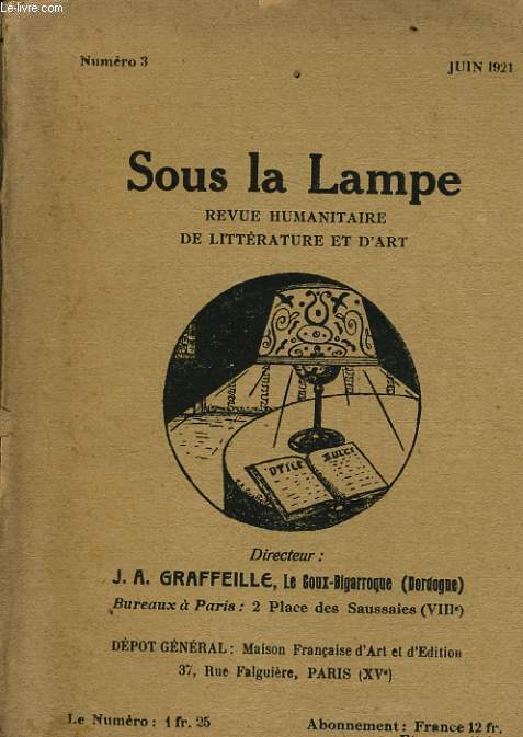 SOUS LA LAMPE n3 revue humanitaire de littratures et d'art