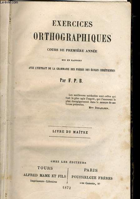 EXERCICES ORTHOGRAPHIQUES 