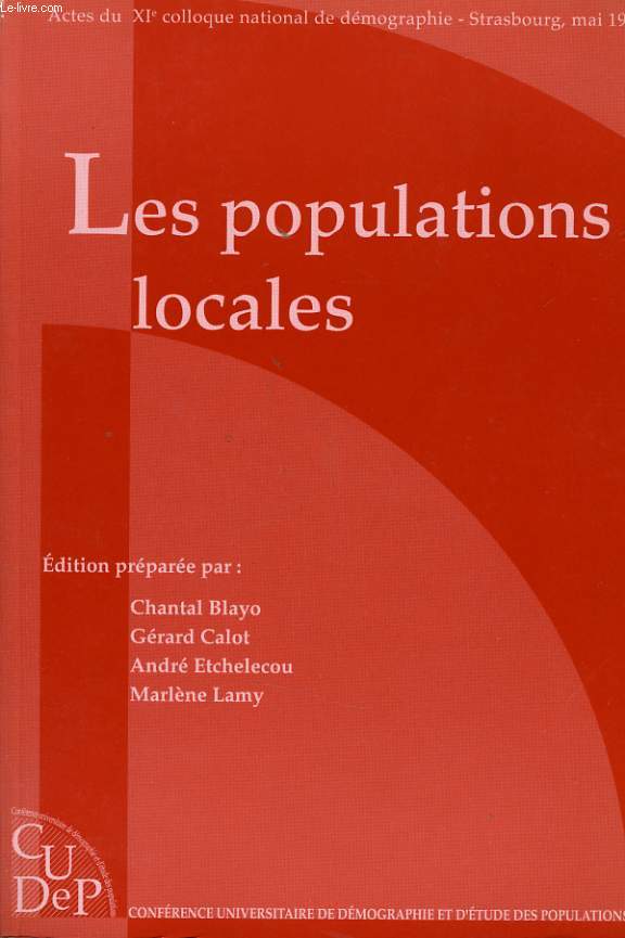 LES POPULATIONS LOCALE - actes du XIe colloque national de dmographie dijon mai 1999