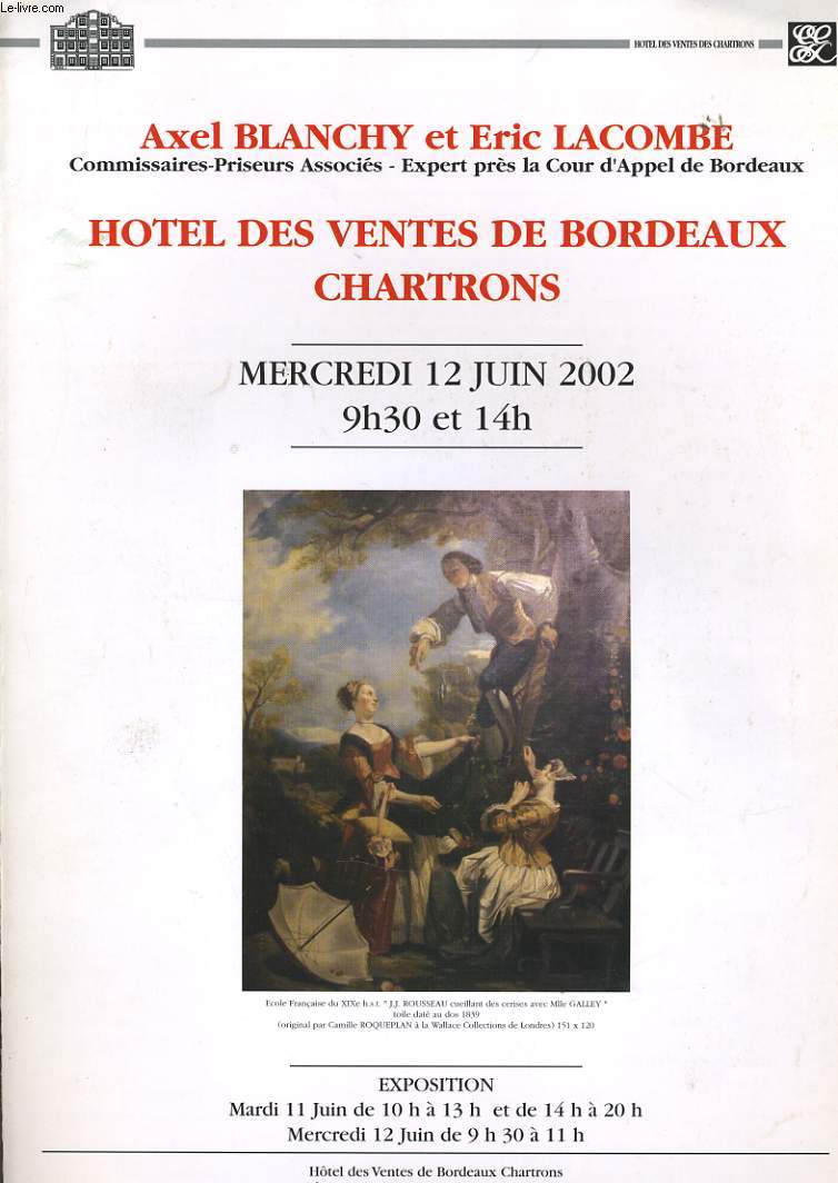 CATALOGUE DE VENTE le mercredi juin 2002  l'htel des ventes de Bordeaux