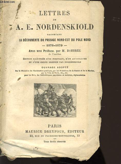 LETTRES DU A.E. NORDENSKIOLD racontant la dcouverte du passage nord-est du pole nord 1878-1879