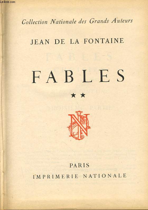 FABLES choisies mises en vers par M. DE LA FONTAINE troisime partie