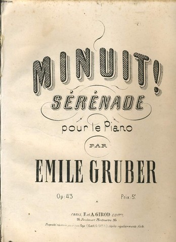 MINUIT ! SERENADE pour le piano