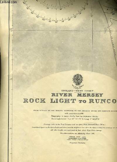 CARTE ENGLAND WEST COAST RIVER MERSEY ROCK LIGHT TO RUNCORN
