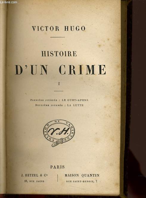 HISTOIRE D'UN CRIME Tome 1 : premire journe 