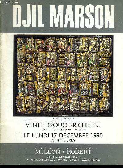 CATALOGUE DE VENTE AUX ENCHERES : Djil Marson le lundi 17 dcembre 1990  l'hotel DROUOT