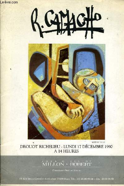 CATALOGUE DE VENTE AUX ENCHERES : Ruben Camacho le lundi 17 dcembre 1990  l'htel Drouot