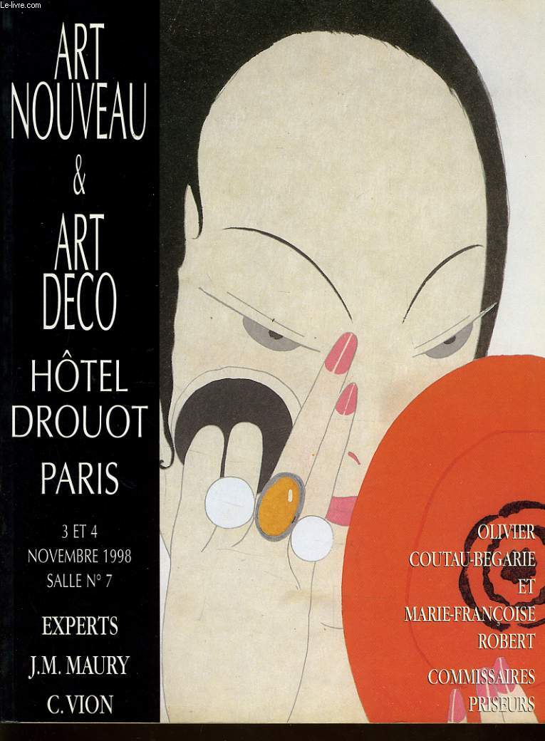 CATALOGUE DE VENTE AUX ENCHERES : Art nouveau Art dco le3 et 4 novembre 1998  l'htel Drouot