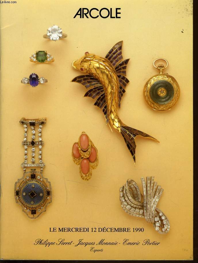 CATALOGUE DE VENTE AUX ENCHERES : Petits bijoux, argenteries moderne, orfvrerie ancienne, objets de vitrine, beaux bijoux le mercredi 12 dcembre 1990  l'htel Drouot