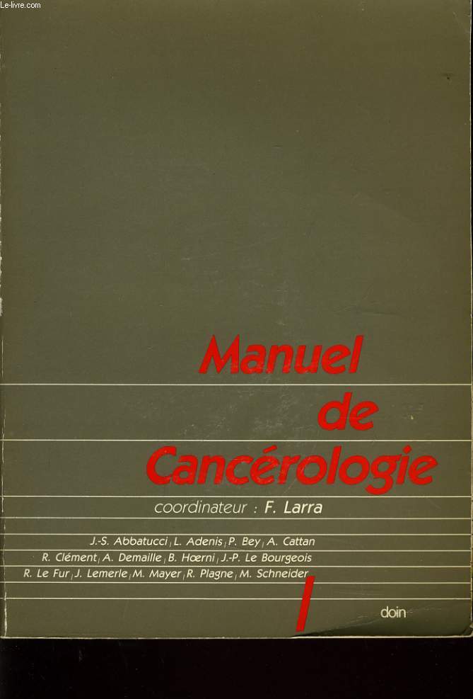 MANUEL DE CANCEROLOGIE