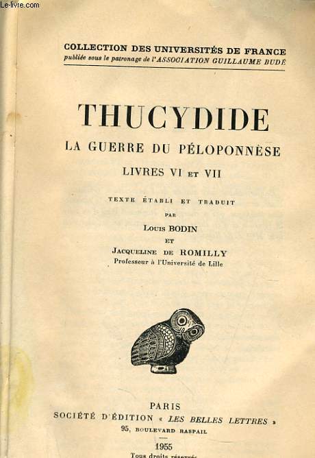 THUCYDIDE la guerre du ploponnse livres VI et VII