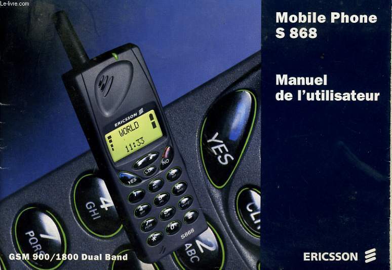 MOBILE PHONE S868 manuel d'utilisation, gsm 900 / 1800 dual band - ERICSSON - 0 - Afbeelding 1 van 1