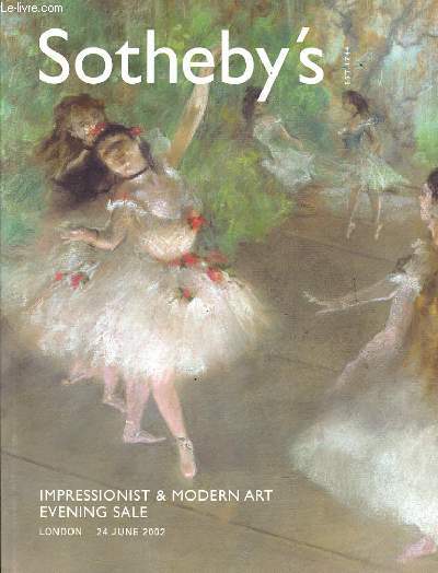 CATALOGUE DE VENTE : Impressionist & modern art evening sale  London le 24 june