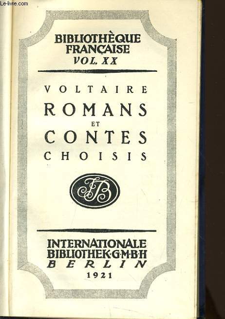 ROMANS ET CONTES CHOISIS