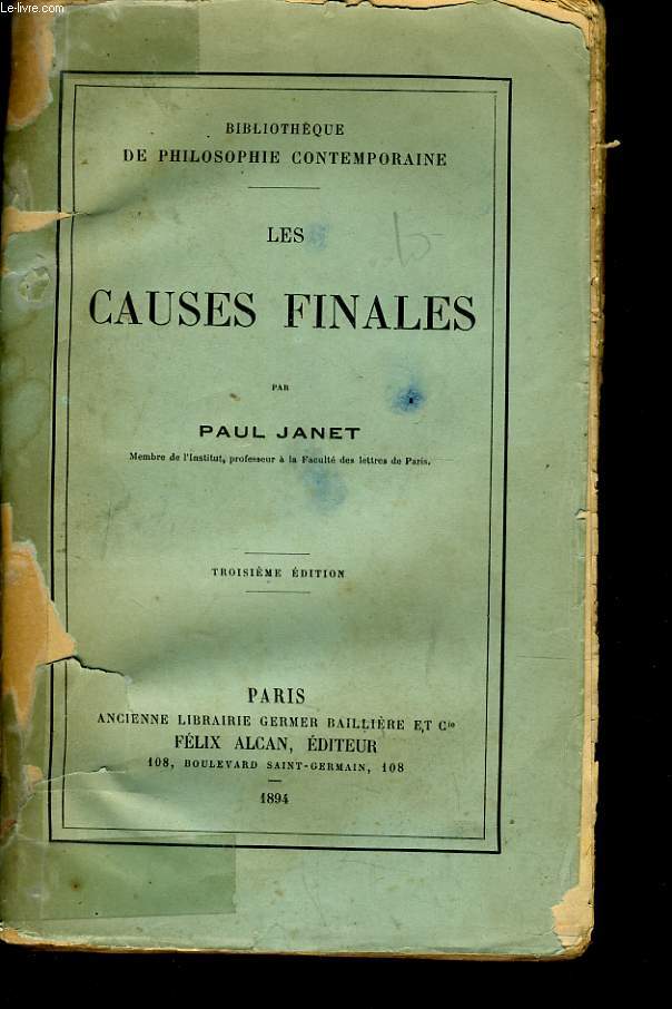 LES CAUSES FINALES