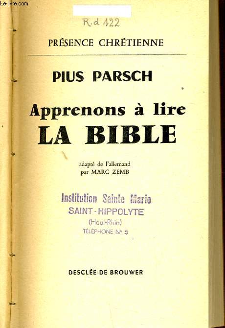 APPRENONS A LIRE LA BIBLE