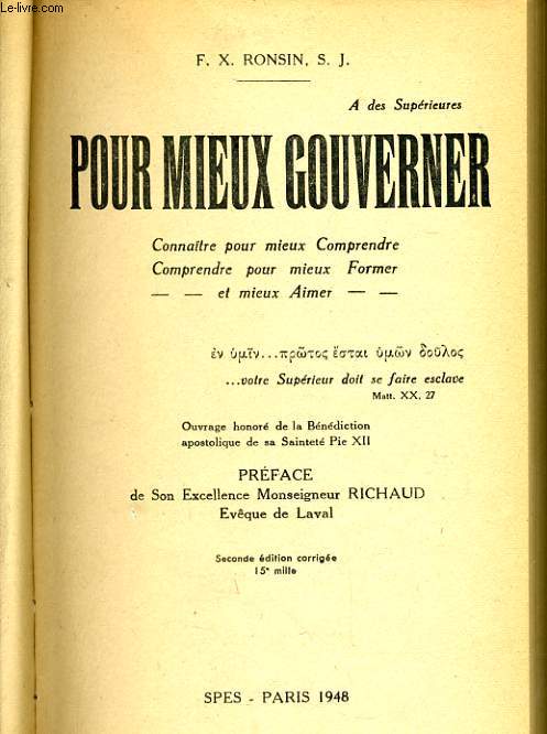 POUR MIEUX GOUVERNER
