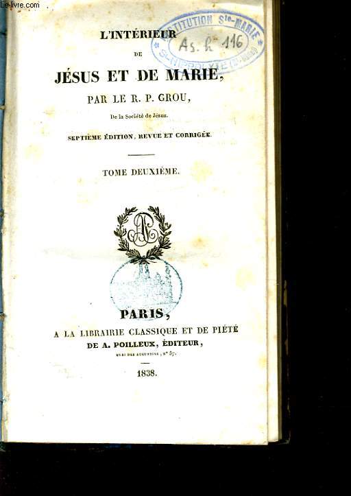 L'INTERIEUR DE JESUS ET DE MARIE 2e tome