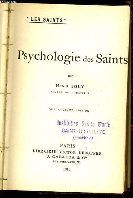 PSYCHOLOGIE DE SAINTS