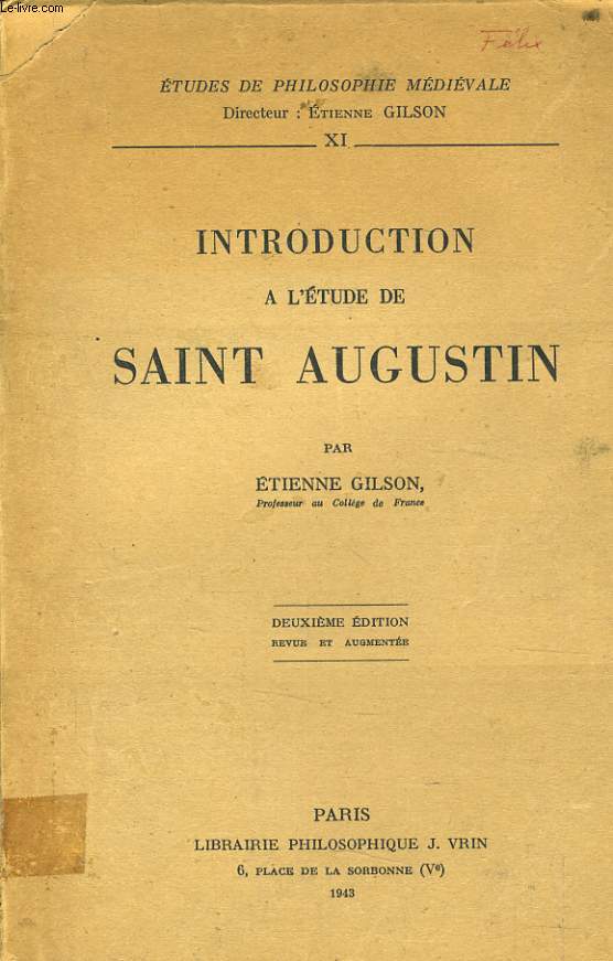 INTRODUCTION A L'ETUDE SAINT AUGUSTIN