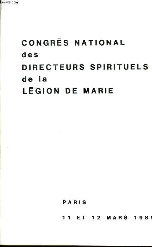 CONGRES NATIONAL DES DIRECTEURS SPIRITUELS DE LA LEGION DE MARIE le 11 et 12 mars