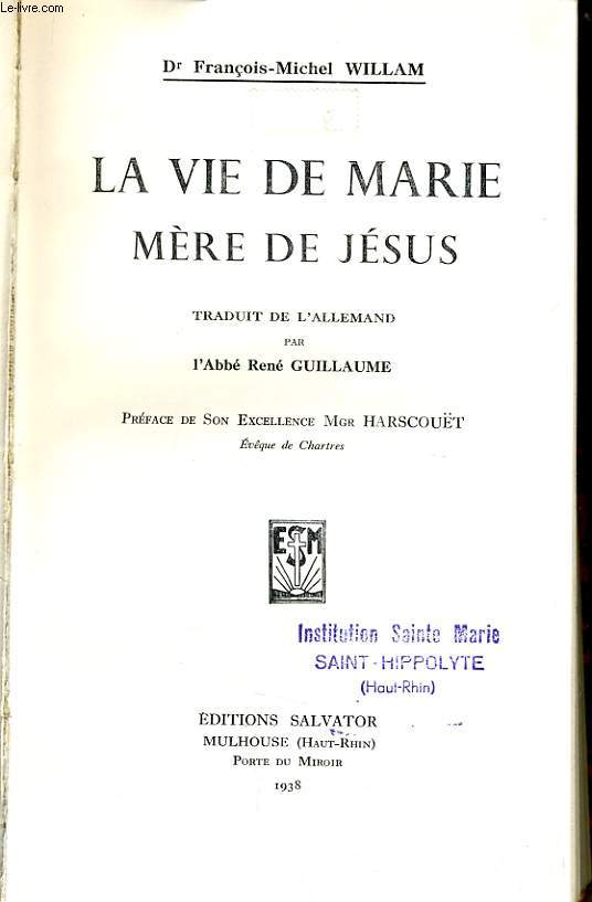 LA VIE DE MARIE mre de Jsus