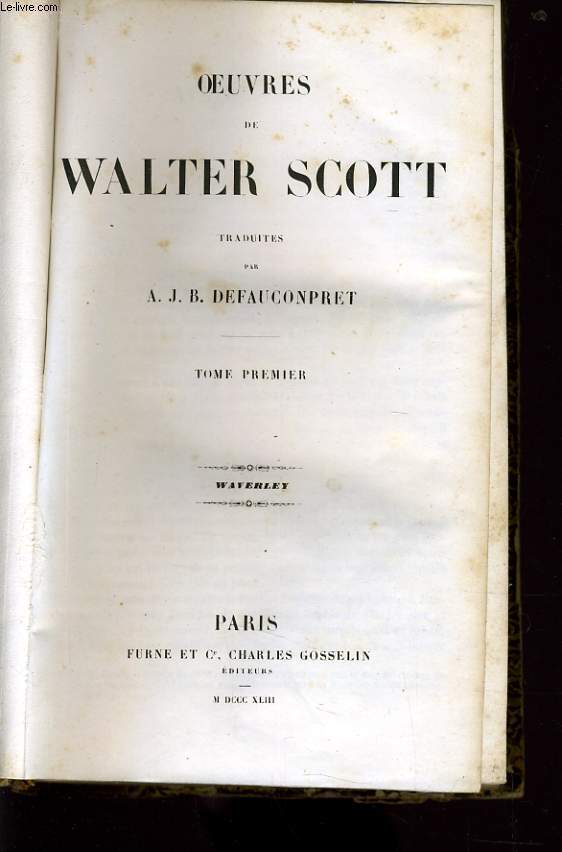 OEUVRES DE WALTER SCOTT tome 1 : Waverley