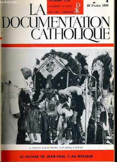 LA DOCUMENTATION CATHOLIQUE n 4 : Le voyage de Jean Paul II au Mexique