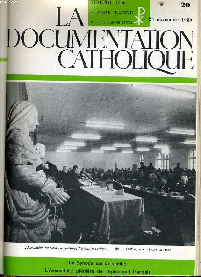 LA DOCUMENTATION CATHOLIQUE n 20 : Le Synode sur la famille - L'assemble plnire de l'Episcopat franais