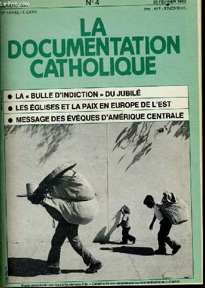 LA DOCUMENTATION CATHOLIQUE n 4 : La 