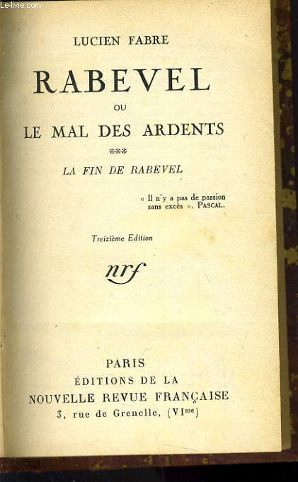 RABEVEL ou le mal des ardents tome 3 : La fin de Rabevel