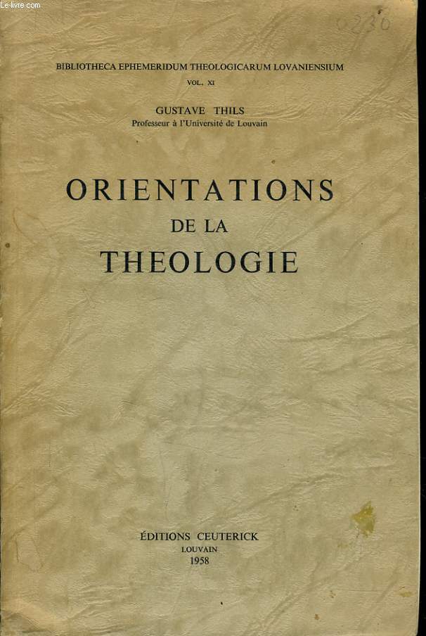ORIENTATION DE LA THEOLOGIE