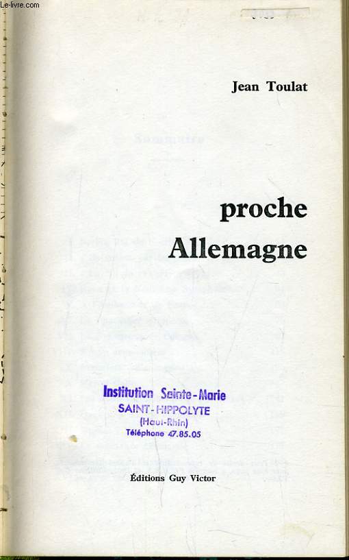 PROCHE ALLEMAGNE